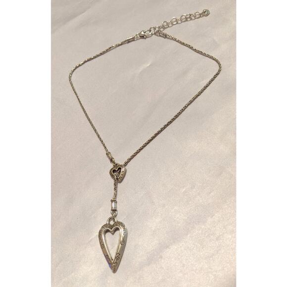 Brighton Shower Of Hearts Necklace Silver Plated Adjustable Tiered Hearts GUC - Picture 8 of 8
